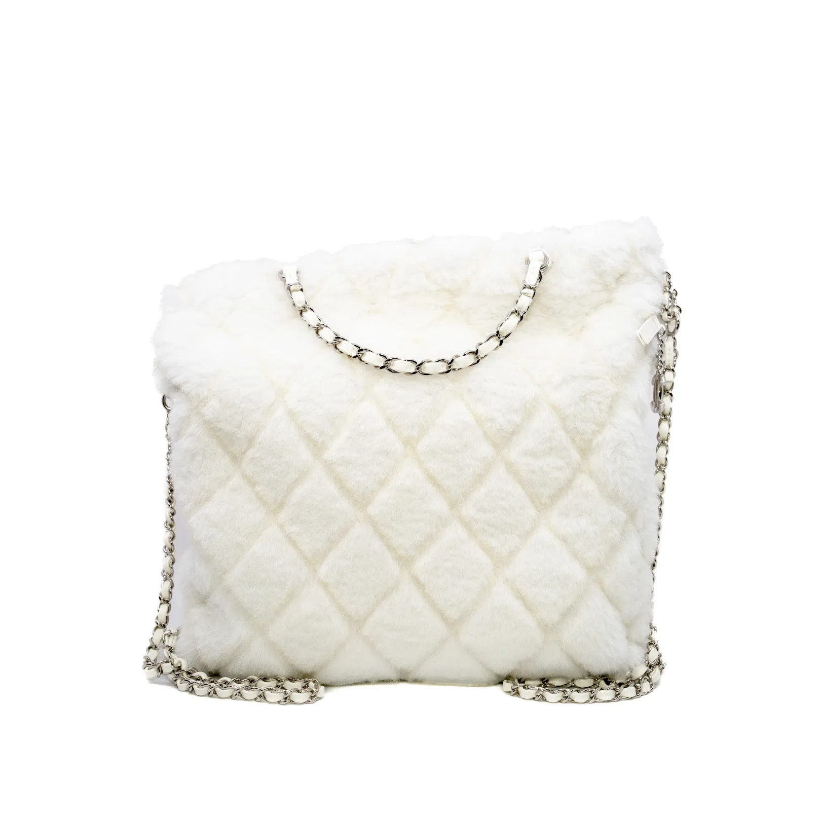 19 White Fur Tote Bag PHW