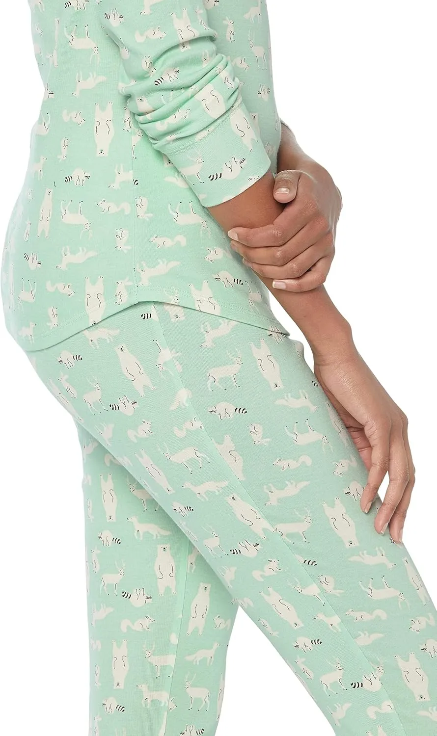 Amazon Essentials Women's Snug-Fit Cotton Sleepwear Pajama Set (Available in Plus Size)