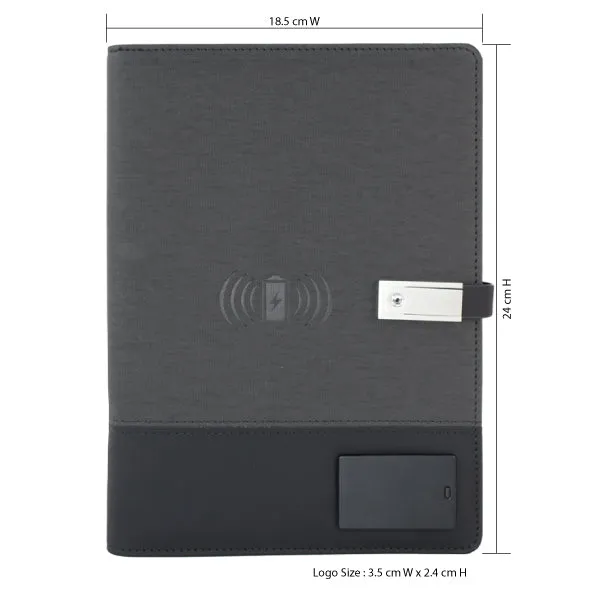 AMIO 19 - Executive Hi-Tech Portfolio Powerbank with Wireless Charging Technology