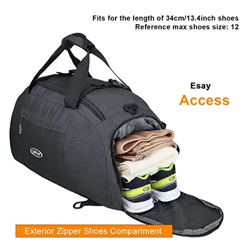 G4Free 3-Way Travel Duffel Backpack Luggage Gym Sports Bag With Shoe Compartment (Black)