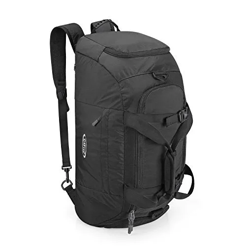 G4Free 3-Way Travel Duffel Backpack Luggage Gym Sports Bag With Shoe Compartment (Black)