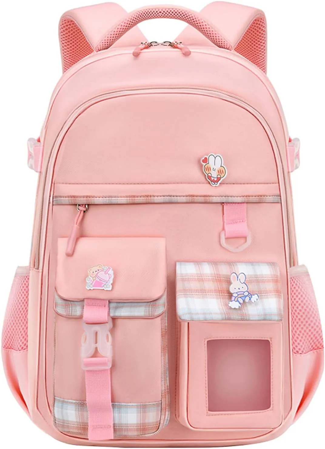KEBEIXUAN School Backpacks for Girls Large Capacity Kids Kawaii Backpack School Bag for Girls 6-12 Years Old (Pink)