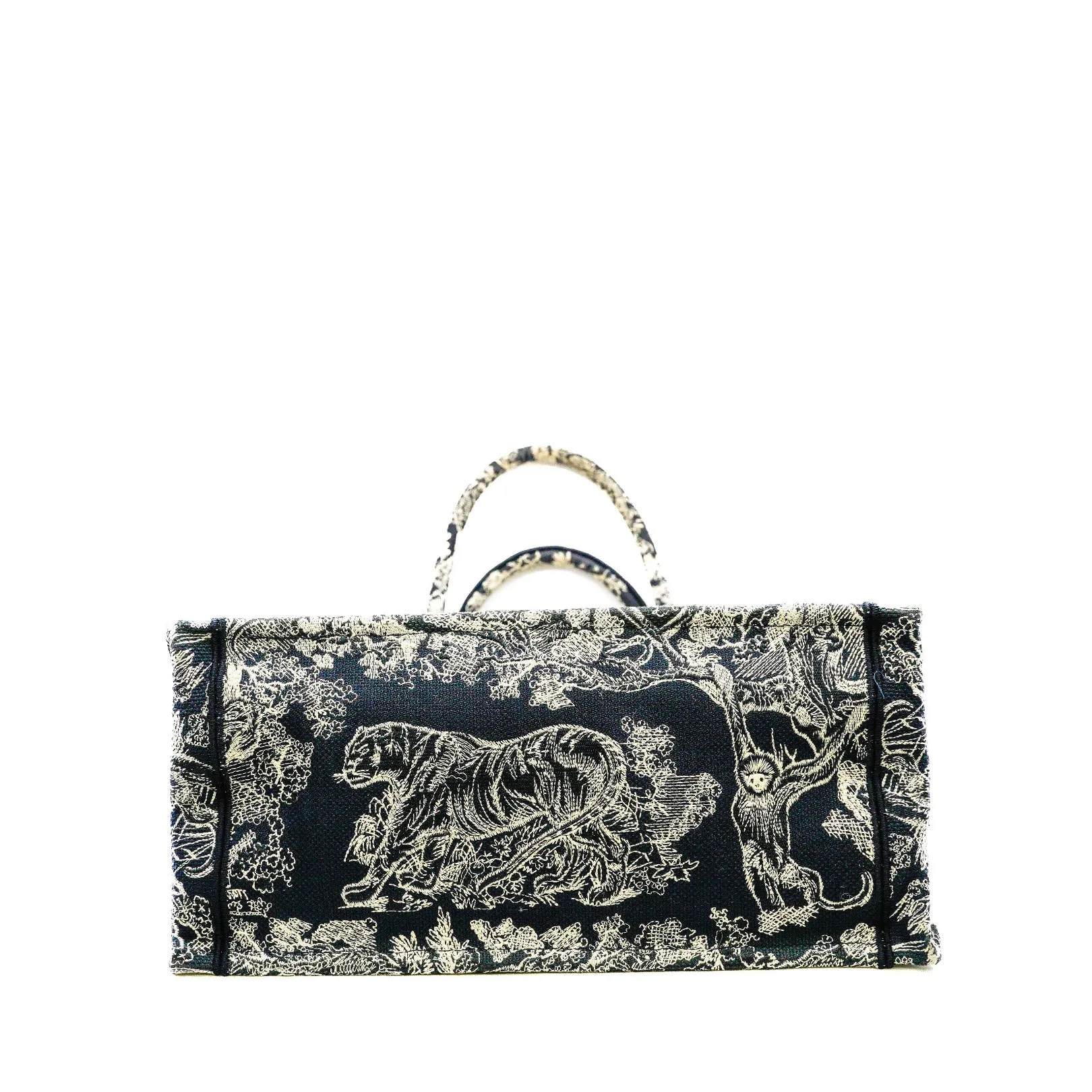 Medium Toile De Jouy Book Tote Bag In Blue/White Canvas