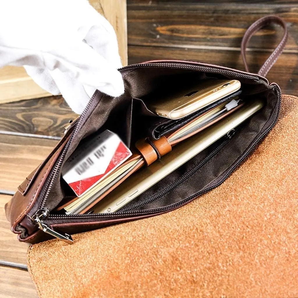 Men Clutch Bags PU Leather Case Cigarette Purse Clutch Handy Card Holder cash Purse Male Double Zipper Long Wallet