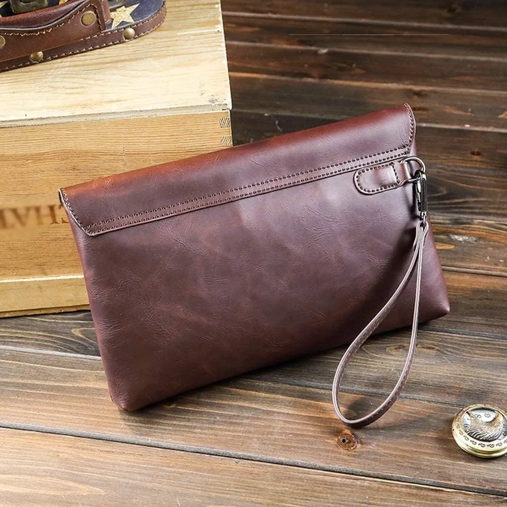 Men Clutch Bags PU Leather Case Cigarette Purse Clutch Handy Card Holder cash Purse Male Double Zipper Long Wallet