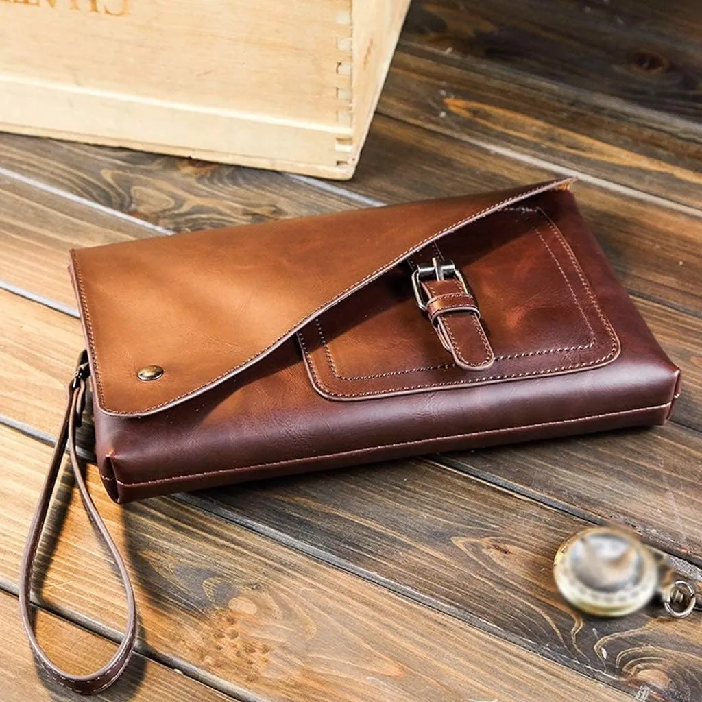 Men Clutch Bags PU Leather Case Cigarette Purse Clutch Handy Card Holder cash Purse Male Double Zipper Long Wallet