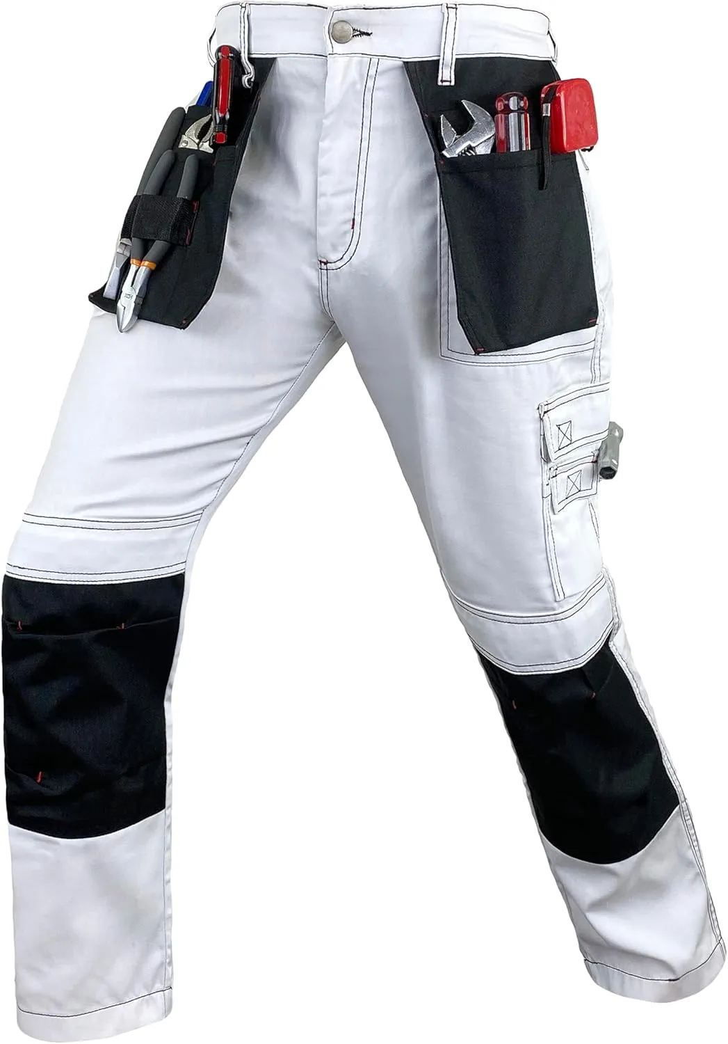 Notus Men’s Workwear Tactical Cordura Knee Construction Utility Cargo Work Trousers Pants with Holster Pockets