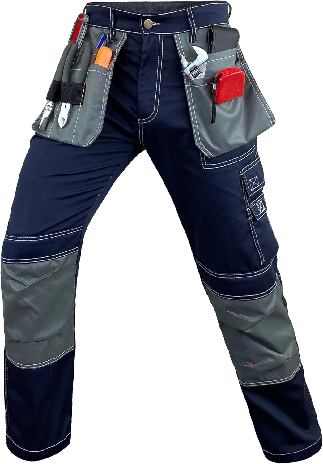 Notus Men’s Workwear Tactical Cordura Knee Construction Utility Cargo Work Trousers Pants with Holster Pockets