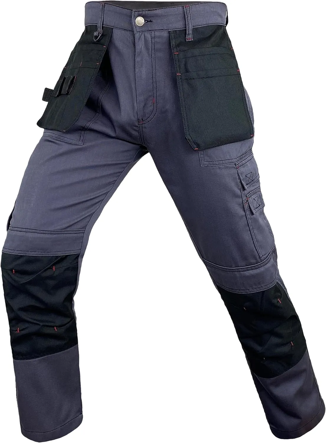 Notus Men’s Workwear Tactical Cordura Knee Construction Utility Cargo Work Trousers Pants with Holster Pockets