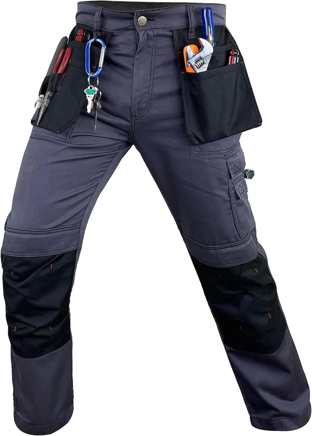 Notus Men’s Workwear Tactical Cordura Knee Construction Utility Cargo Work Trousers Pants with Holster Pockets