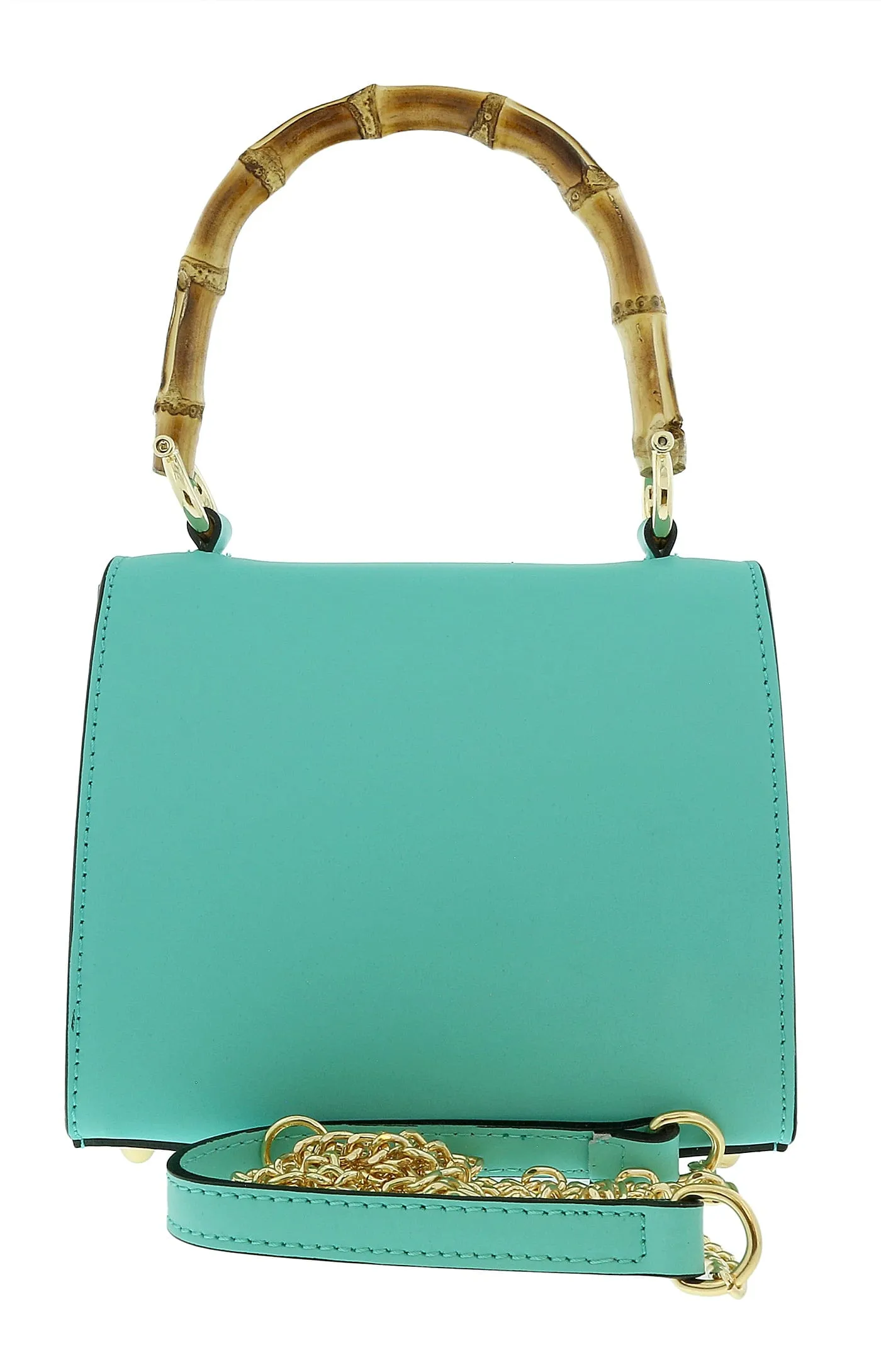 Pierre Cardin Turquoise Leather Small Vintage Structured Satchel Bag