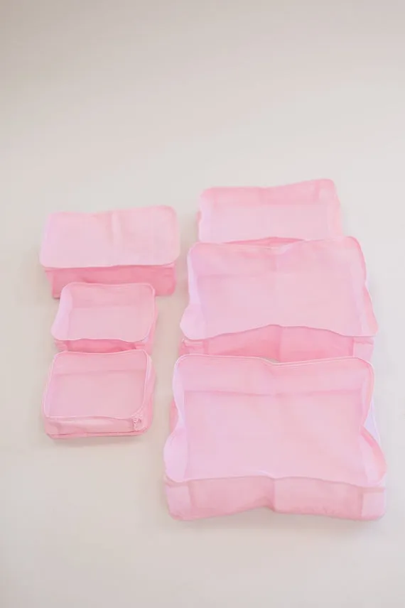 Pink Packing Cubes for Camp
