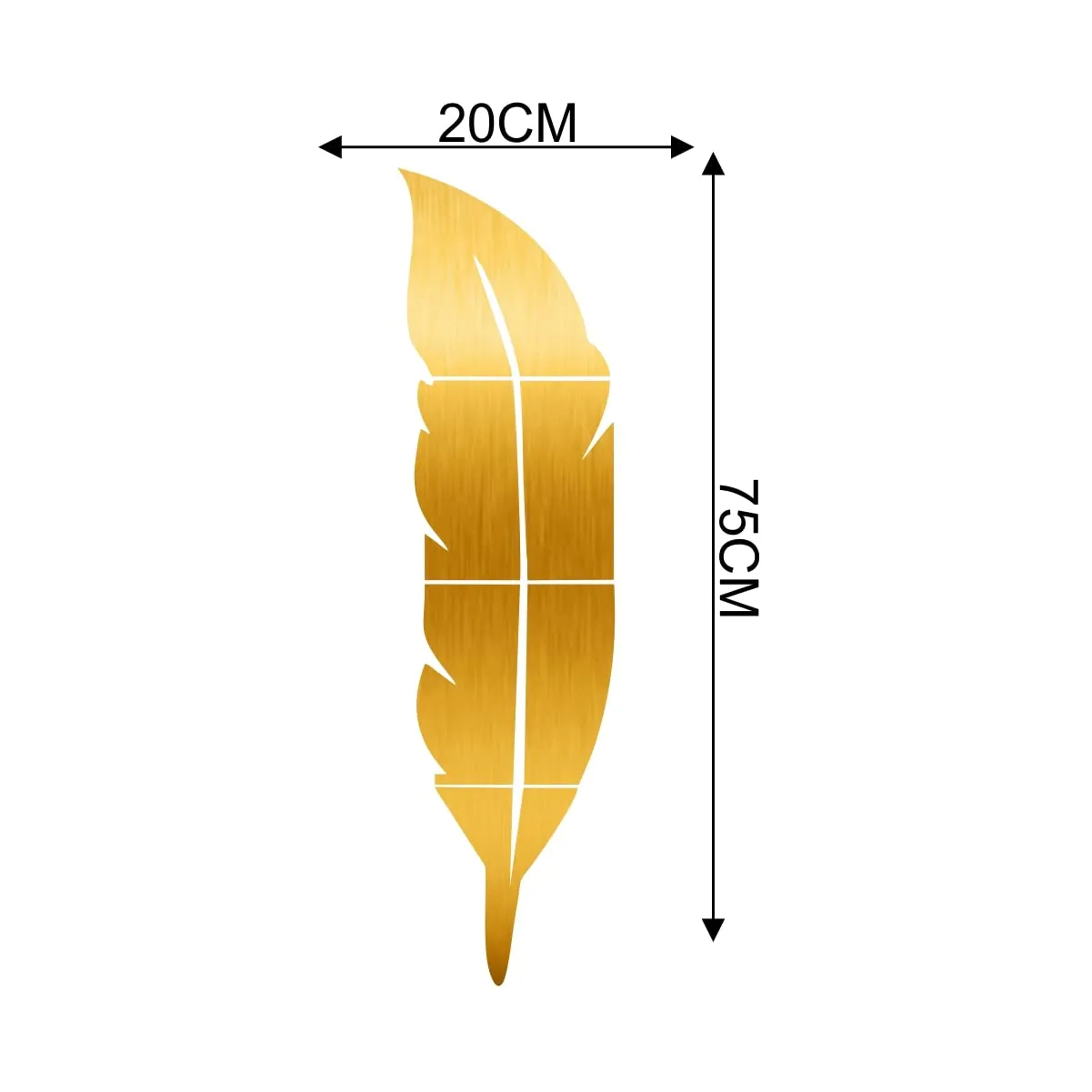 rawpockets Golden Bird Feather 3D Acrylic Self Adhesive Mirror Sticker