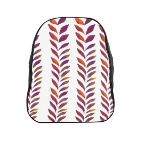 School Backpack Purple Leaves