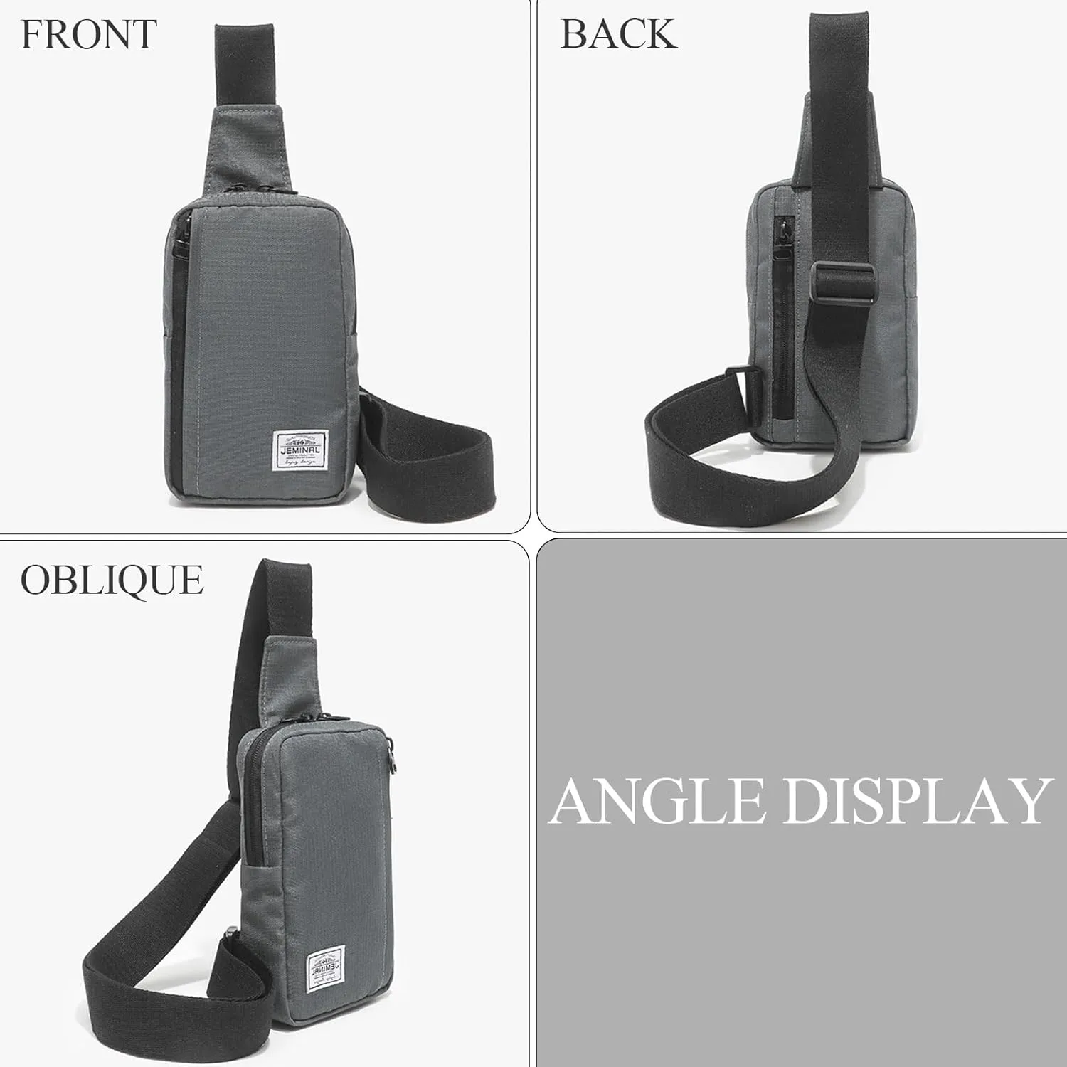    Shoulder Crossbody Bag Hiking Backpack Travel Bag Men Women Sling Backpack Multifunctional (Dark Gray)