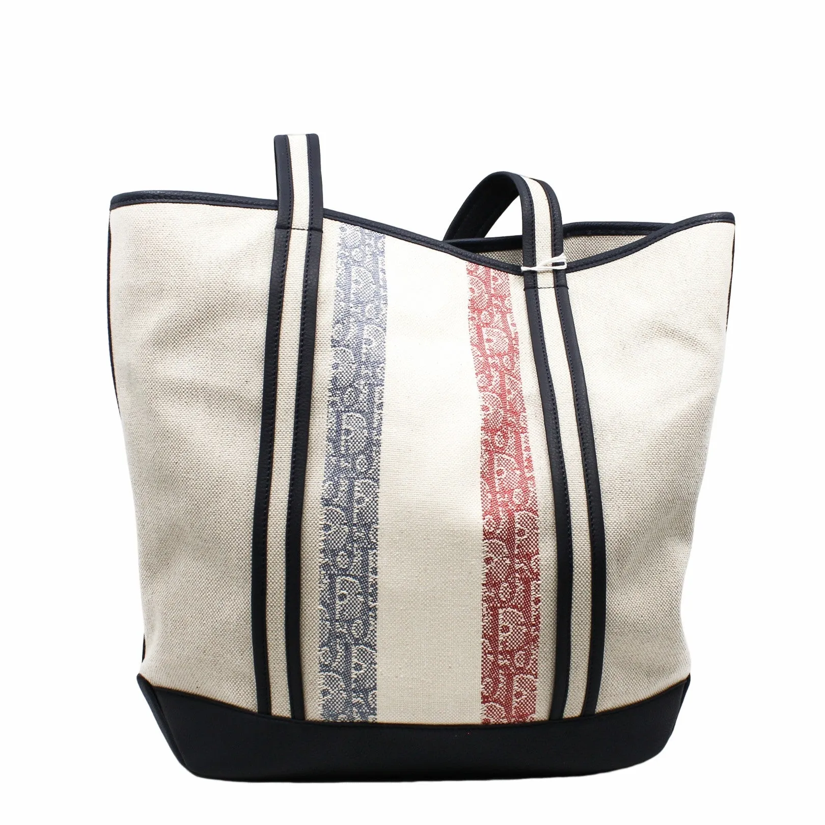 TOTE navy with beige fabric red line with strap