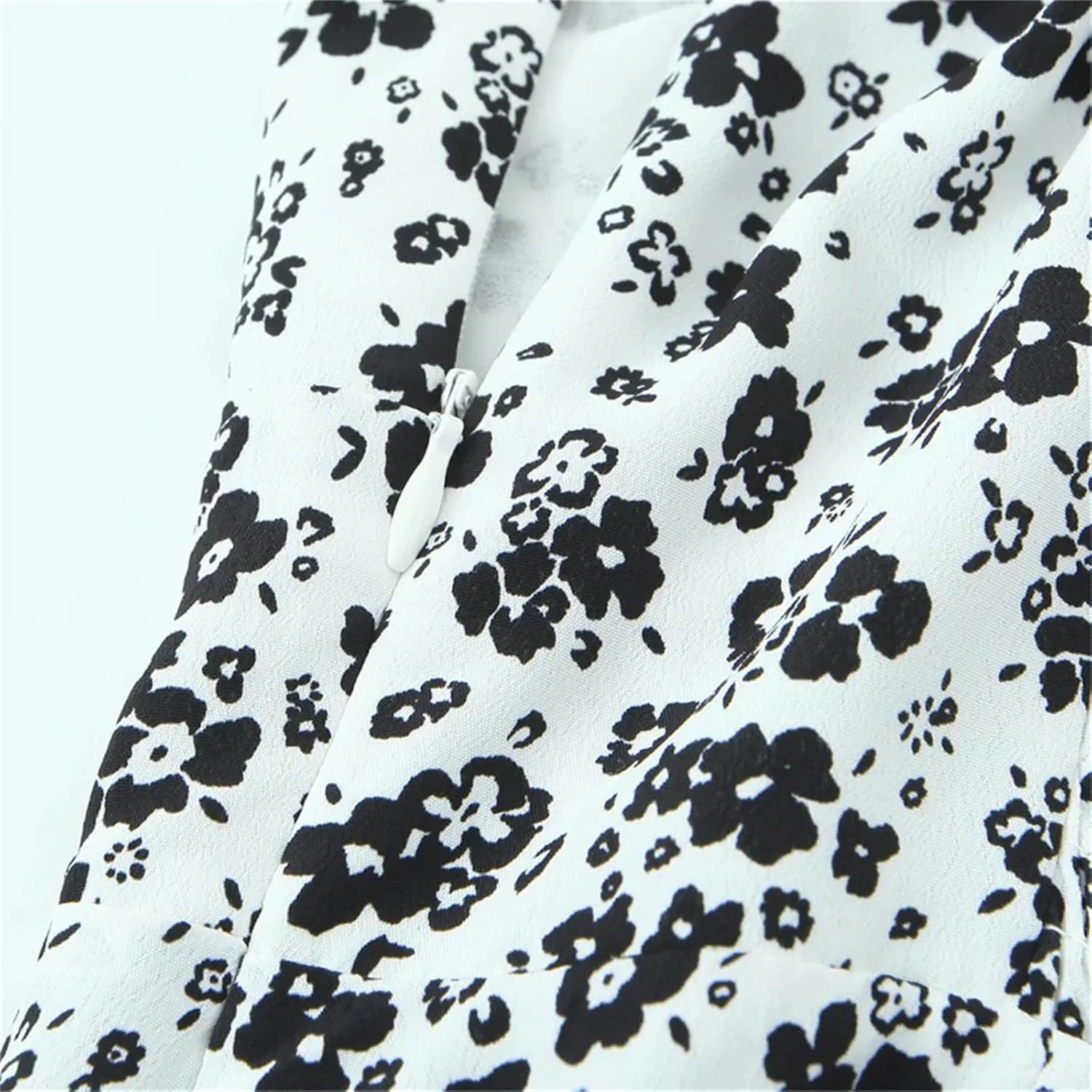 Women'S Slim Fit V-Neck Sleeveless Backless Flower Print Sexy Slim Spaghetti Strap Mid-Calf Length Dress